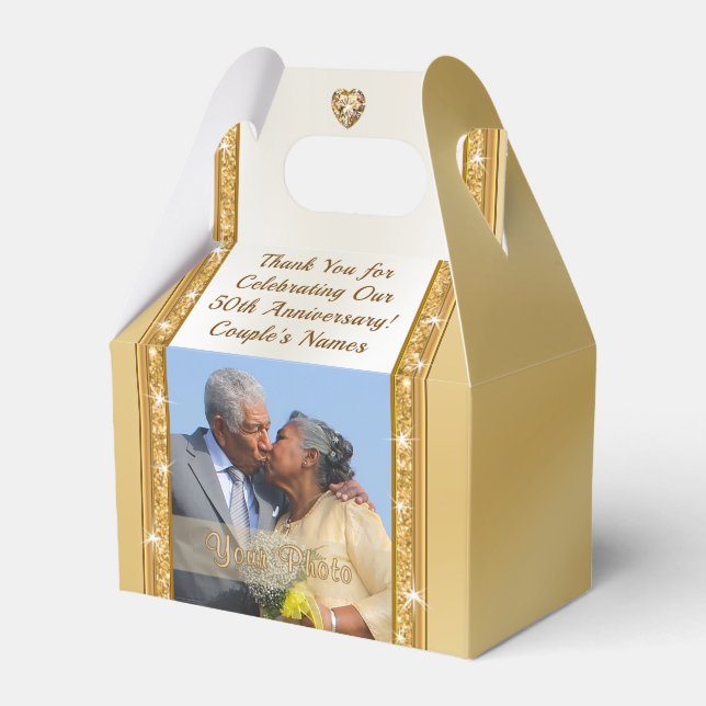 Photo Personalized, 50th Anniversary Favours, Boxe Favor Box (Front Side)