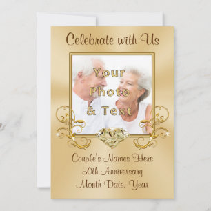 Photo Personalized 50th Anniversary Invitations