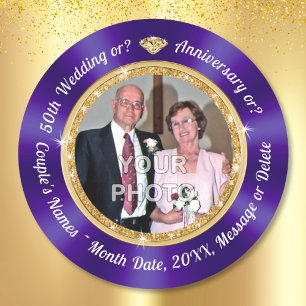 Photo Personalized, 50th Anniversary Stickers