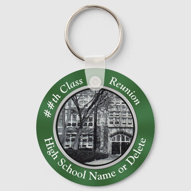 Photo Personalized 50th High School Reunion Gifts Keychain (Front)
