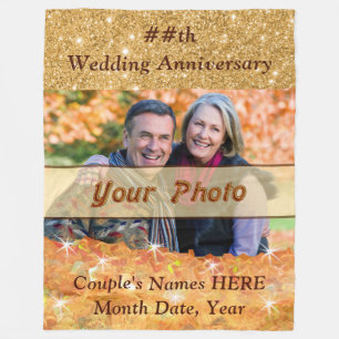 Photo Personalized Anniversary Blanket by Year