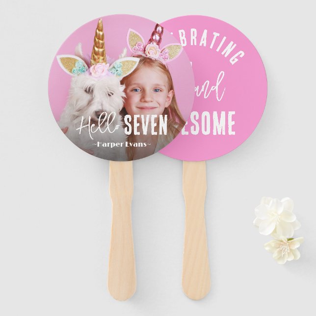 Photo Personalized Birthday Hand Fan (Front and Back)