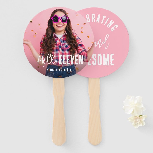 Photo Personalized Birthday Hand Fan (Front and Back)