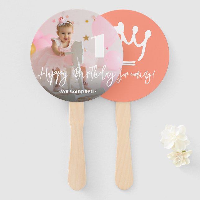 Photo Personalized Birthday Hand Fan (Front and Back)