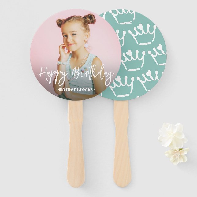Photo Personalized Birthday Hand Fan (Front and Back)