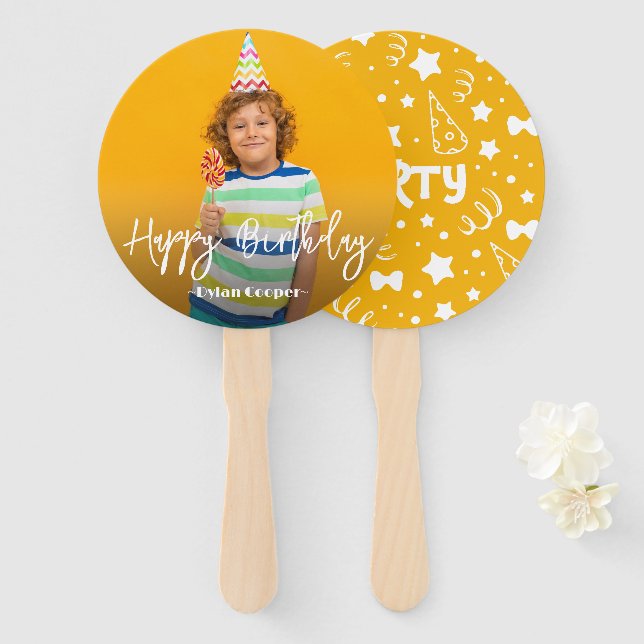 Photo Personalized Birthday Hand Fan (Front and Back)