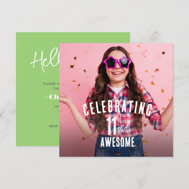 Photo Personalized Birthday Invitation (Front/Back)