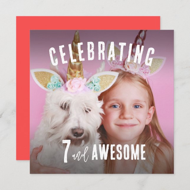 Photo Personalized Birthday Invitation (Front/Back)