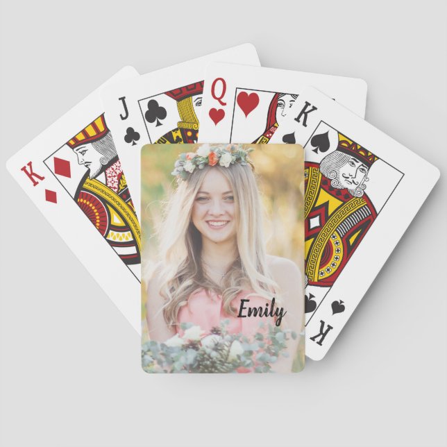Photo Personalized Bridesmaid's Playing Cards (Back)