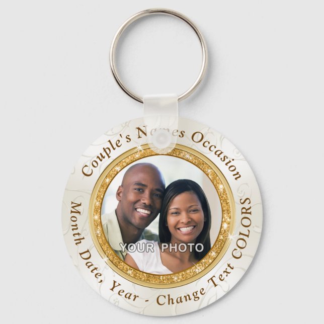 Photo Personalized Cheap Wedding Party Favours Keychain (Front)