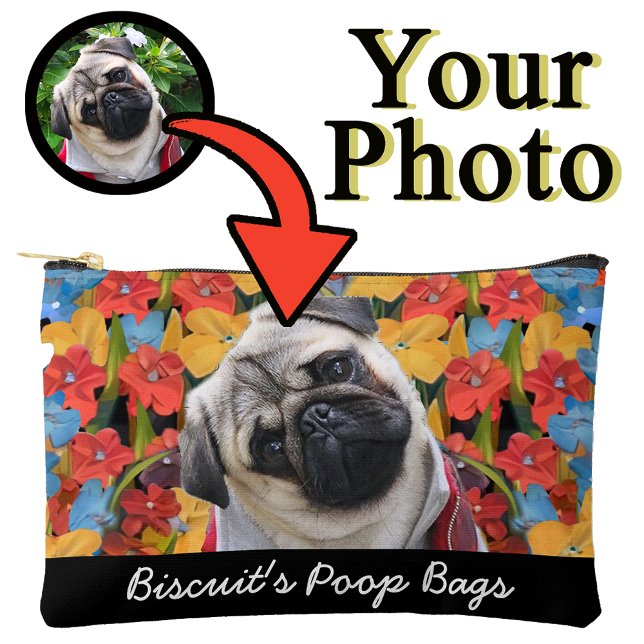 Photo Personalized Dog Mom with Photo          Accessory Pouch (Creator Uploaded)