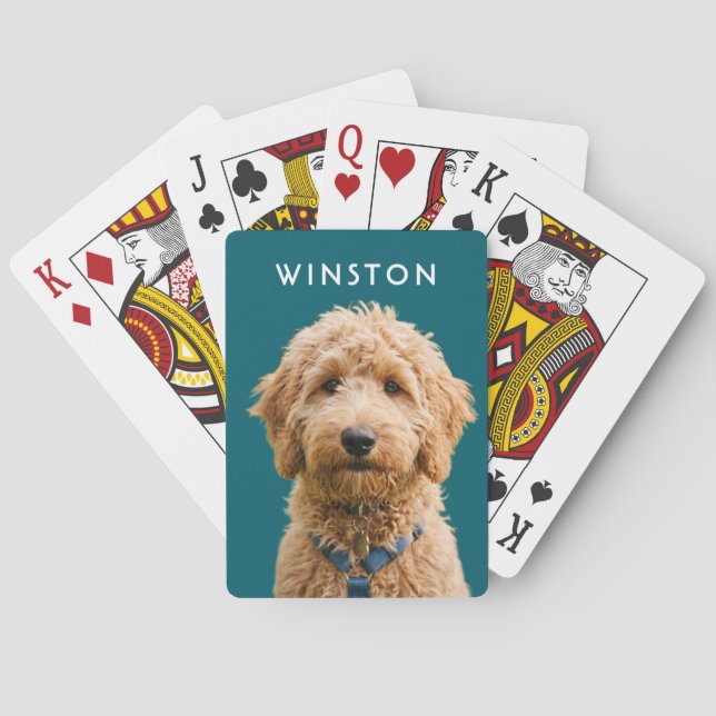Photo Personalized Dogs Name - READ DESCRIPTION Playing Cards (Back)