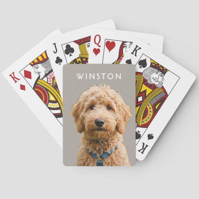 Photo Personalized Dogs Name - READ DESCRIPTION Playing Cards (Back)
