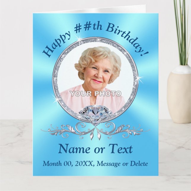 Photo Personalized, Elegant Birthday Cards for Her (Front)
