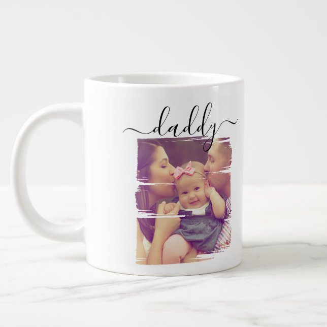 Photo Personalized Fathers Day Large Coffee Mug (Left)