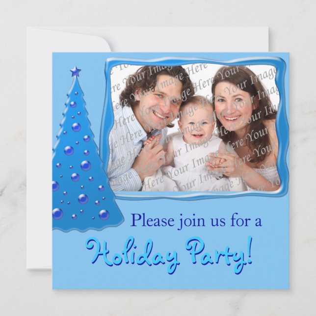 Photo Personalized Holiday Party Invitations (Front)