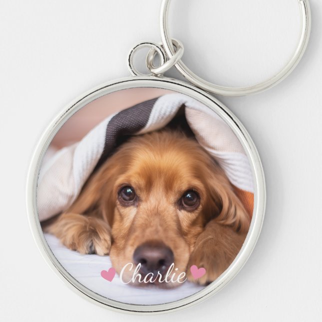 Photo Personalized Name Pet  Keychain (Front)