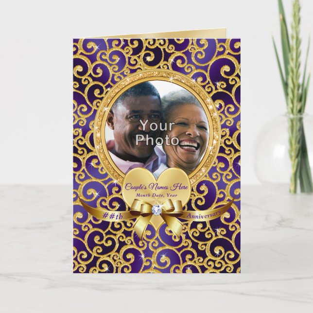 Photo Personalized Photo Anniversary Cards (Front)