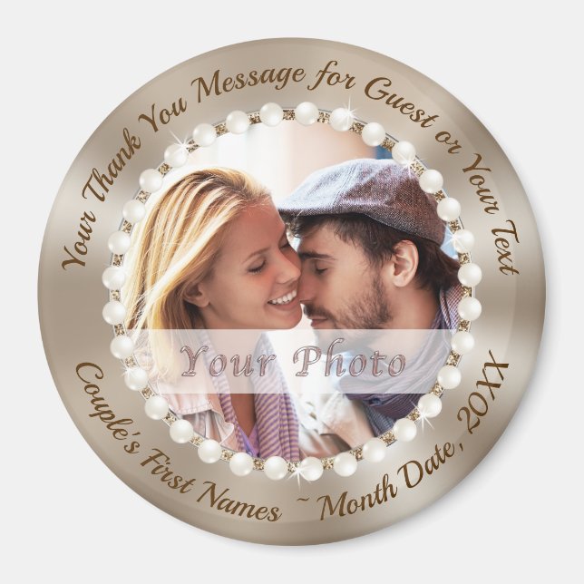 Photo, Personalized Wedding Favours BULK, Magnets (Front)