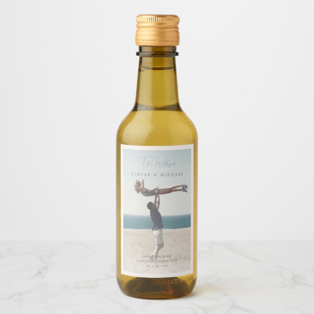 photo personalized wedding wine label (Front)