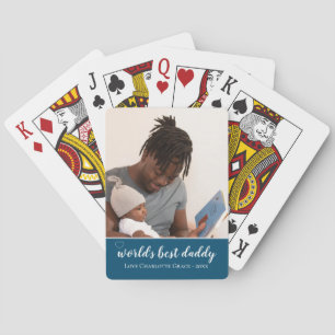 Photo Personalized Worlds Best Daddy Fathers Day Playing Cards