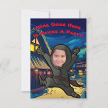 Photo personnalisable Ninja Party Invitation