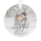 Photo personnalisé Premier Noël Fiancés Gris Scrip