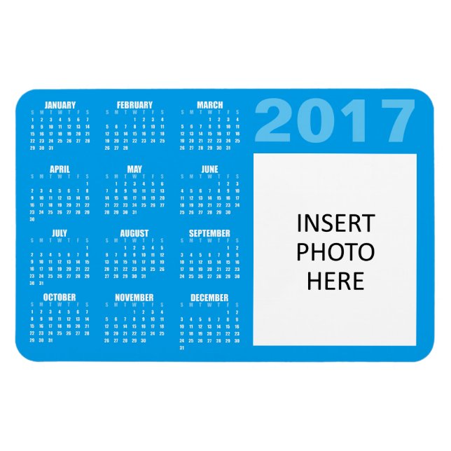 Photo personnalisée 2017 - Magnet du calendrier lo (Horizontal)