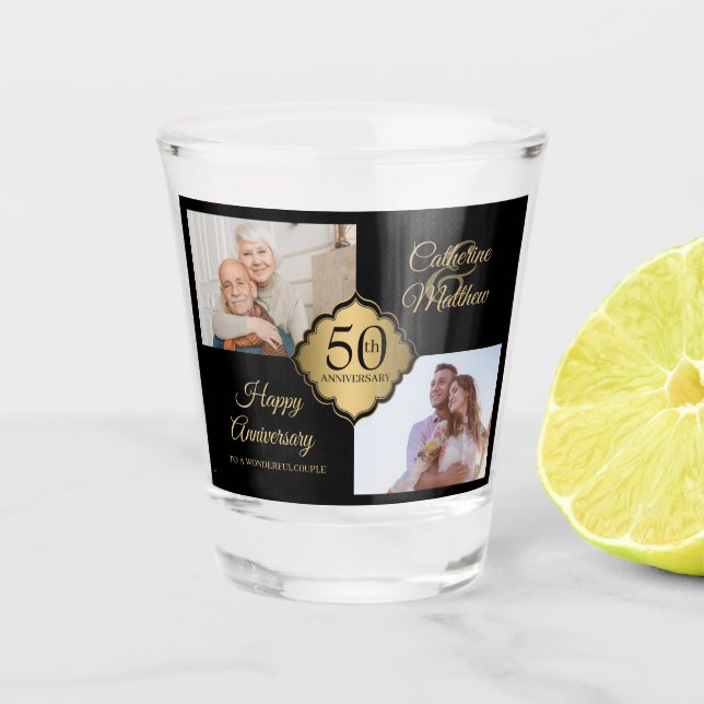 Photo personnalisée 50e anniversaire verre de tir (Devant)