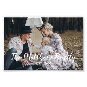 Photo personnalisée avec nom de famille et année d