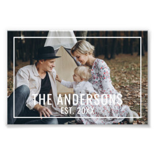 Photo personnalisée avec nom de famille et année d