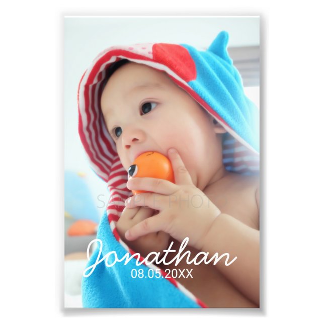 Photo personnalisée avec nom et date (Devant)