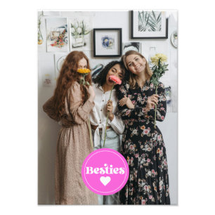 photo personnalisée besties amis rétro typographie