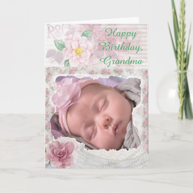 Photo personnalisée Bonne carte grand-mère d'anniv (Devant)