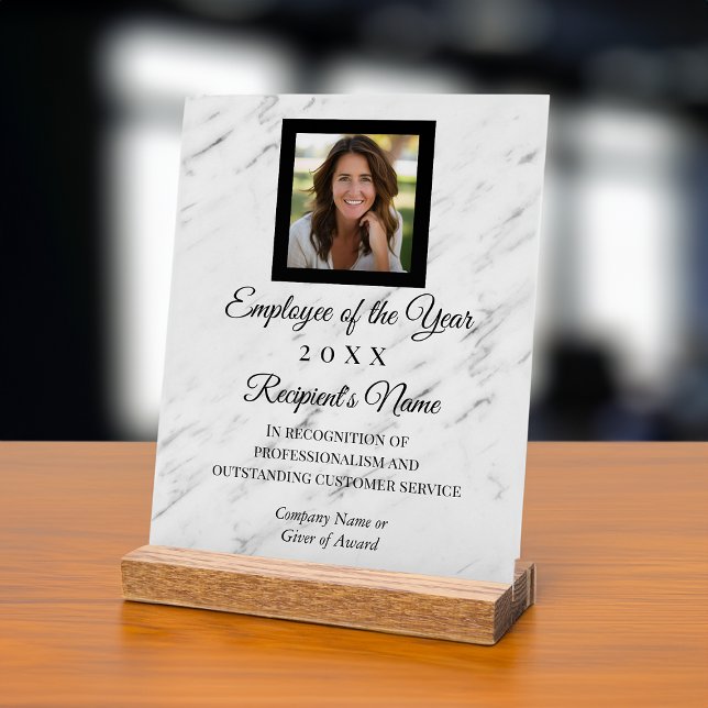 Photo personnalisée Cadeau corporatif Plaque de tr (custom photo employee of the year award)