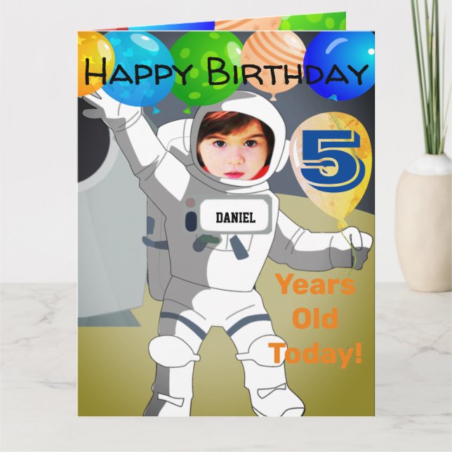Photo personnalisée Carte Anniversaire Pour Garçon (Devant)