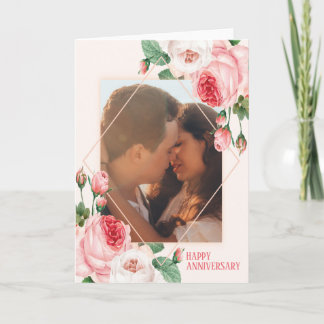 Photo personnalisée Carte de voeux Roses pour l'an