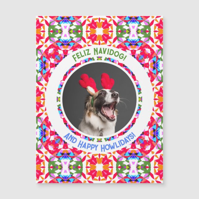 Photo personnalisée Chien de Noël Maman Papa Carte (Devant)