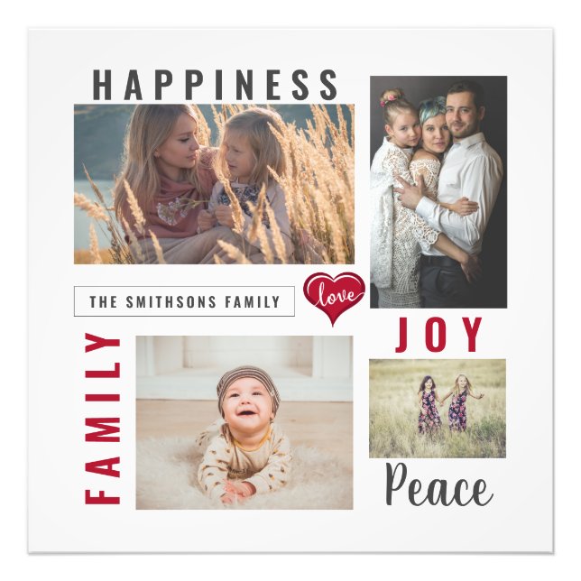 Photo personnalisée Collage Amour Joie Famille (Devant)