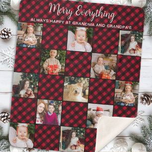 Photo personnalisée Collage Red Buffalo Plaid Holi