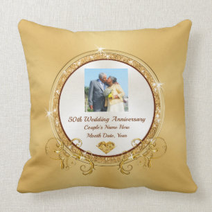 Photo Personnalisée Coussin du cinquantième annive