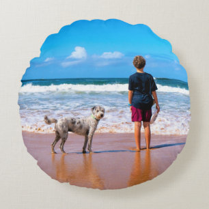 Photo personnalisée Coussin rond Vos animaux Photo