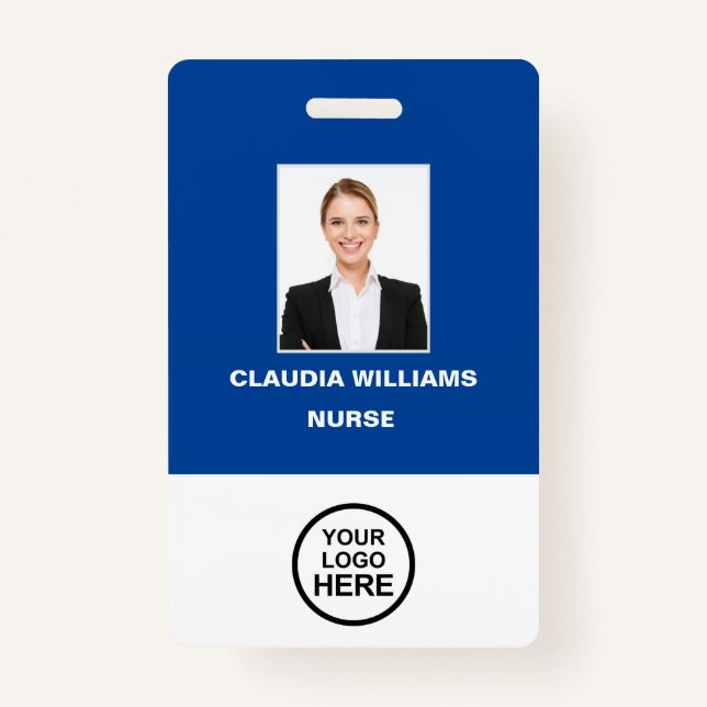 Photo personnalisée de l'employé, Nom, Logo, Badge (Devant)