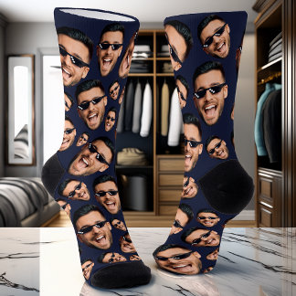 Photo Personnalisée Du Visage Drôle Sur Chaussette