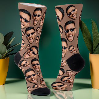 Photo Personnalisée Du Visage Drôle Sur Chaussette