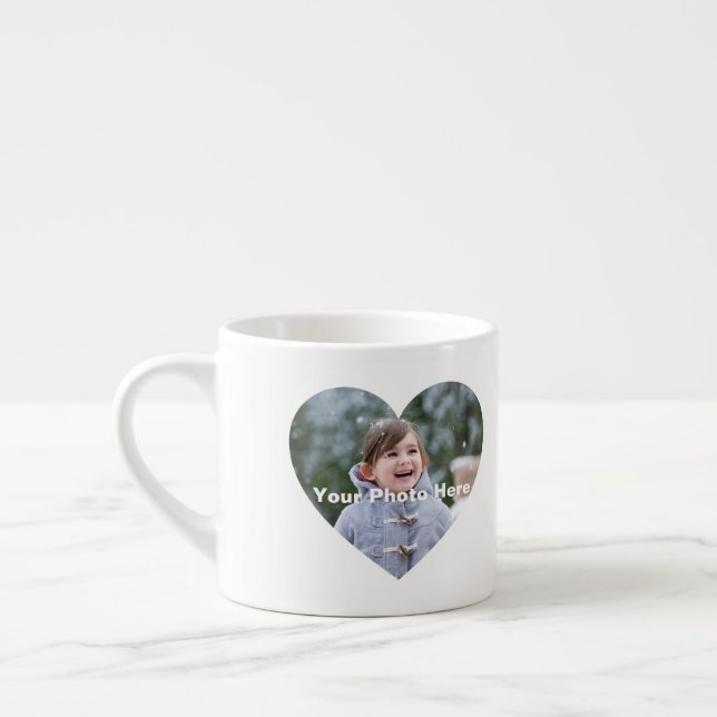 Photo personnalisée en forme de coeur Espresso Mug (Gauche)