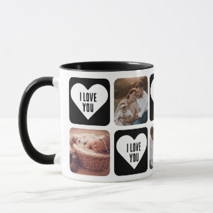 Photo personnalisée en noir et blanc J'aime Mug Yo