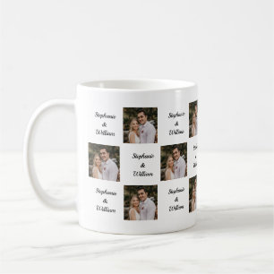 Photo personnalisée et noms motif mug