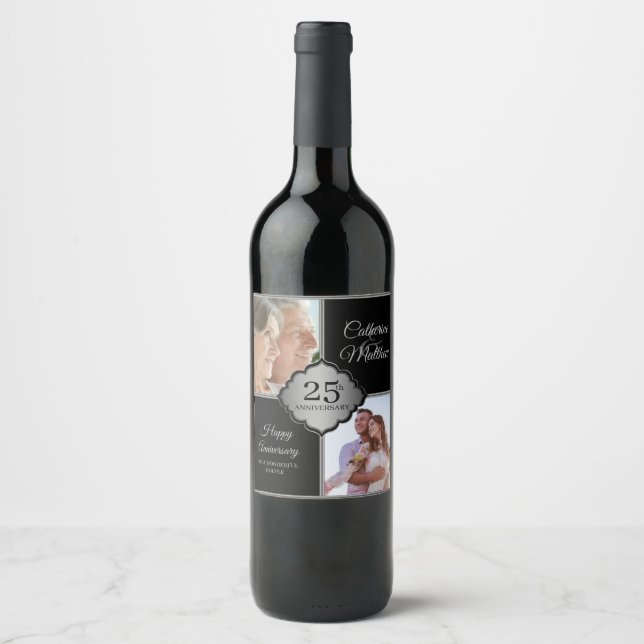 Photo personnalisée Étiquette du vin du 25e annive (Devant)