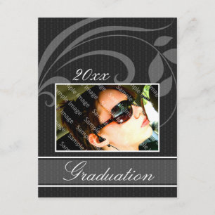 Photo personnalisée Faire-part de graduation noire